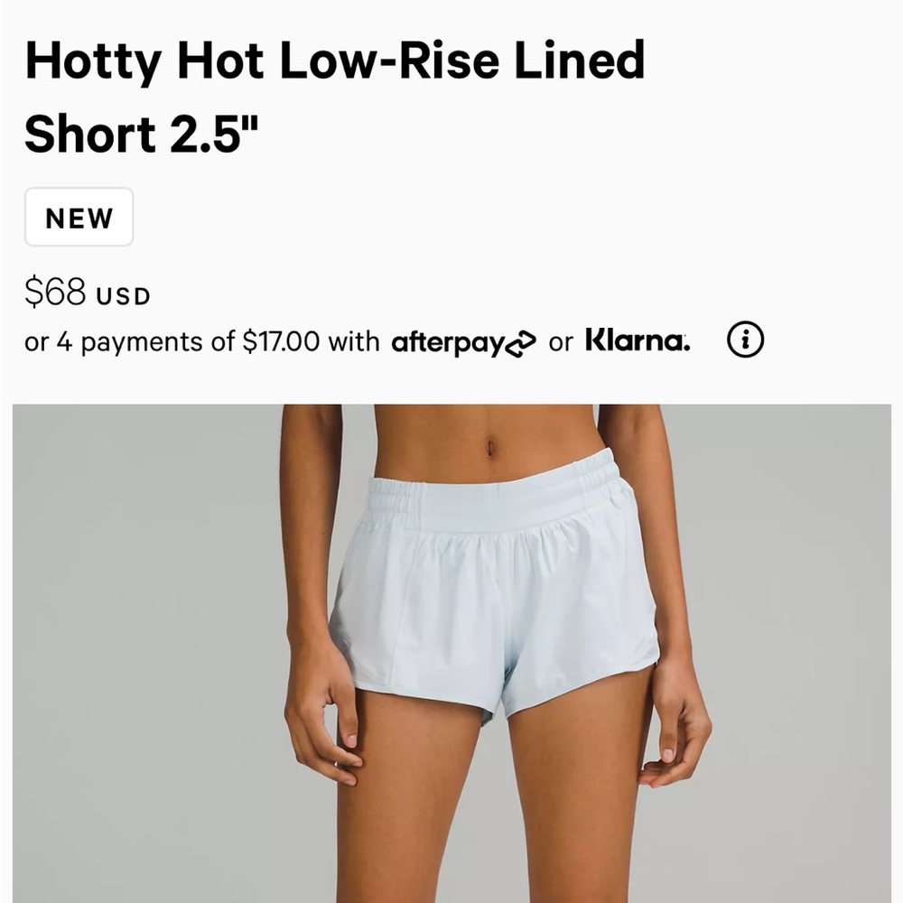 Lululemon Hotty Hot 2.5 Low Rise Short